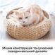 Плетеная лежанка для маленьких домашних животных EcoNest. Кровать для кота из натуральной лозы со съемной подушкой P021 фото 4