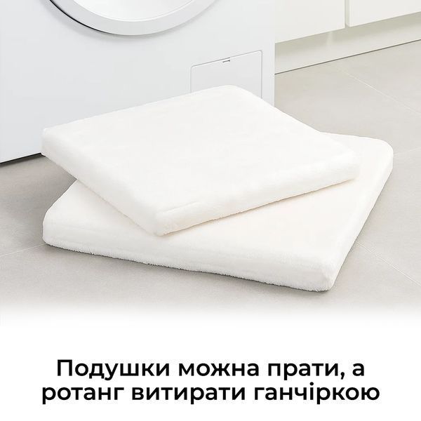 Плетений будиночок Twinea для домашніх тварин з ротангу. Двоярусна лежанка з подушками для котів та маленьких собак P048 фото